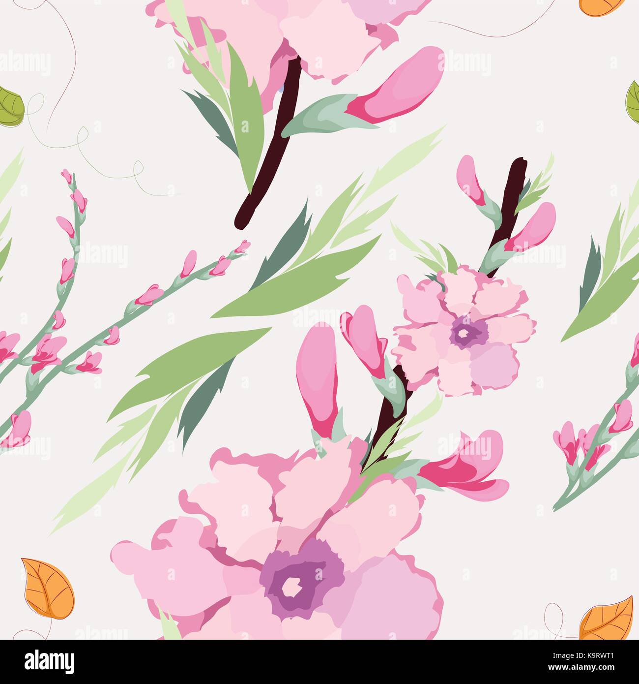 Japanese plum blossom seamless pattern Stock Vector Image & Art - Alamy