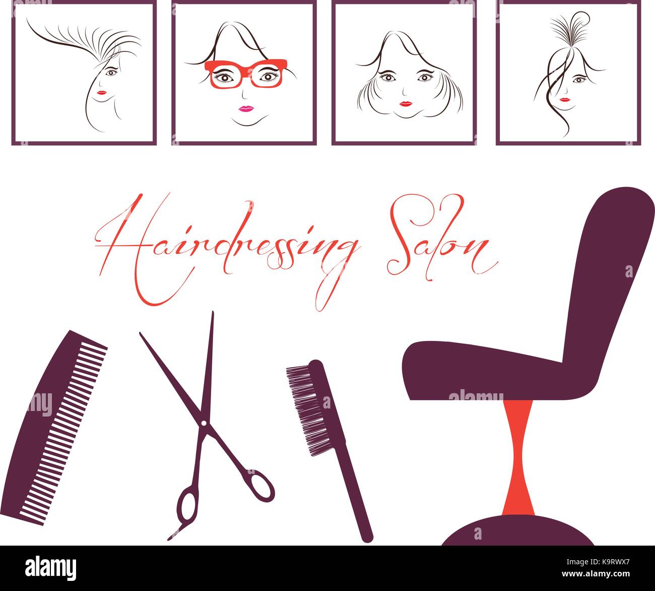 hair theme salon Stock Vector