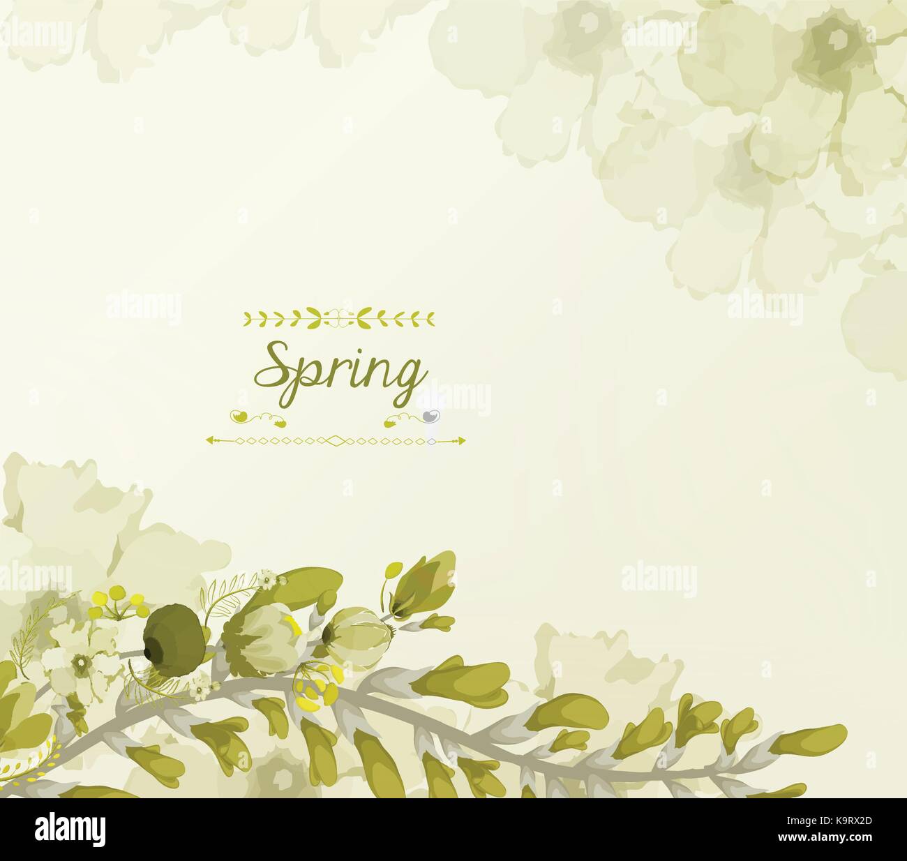 Floral background, spring theme, greeting card Stock Vector Image & Art