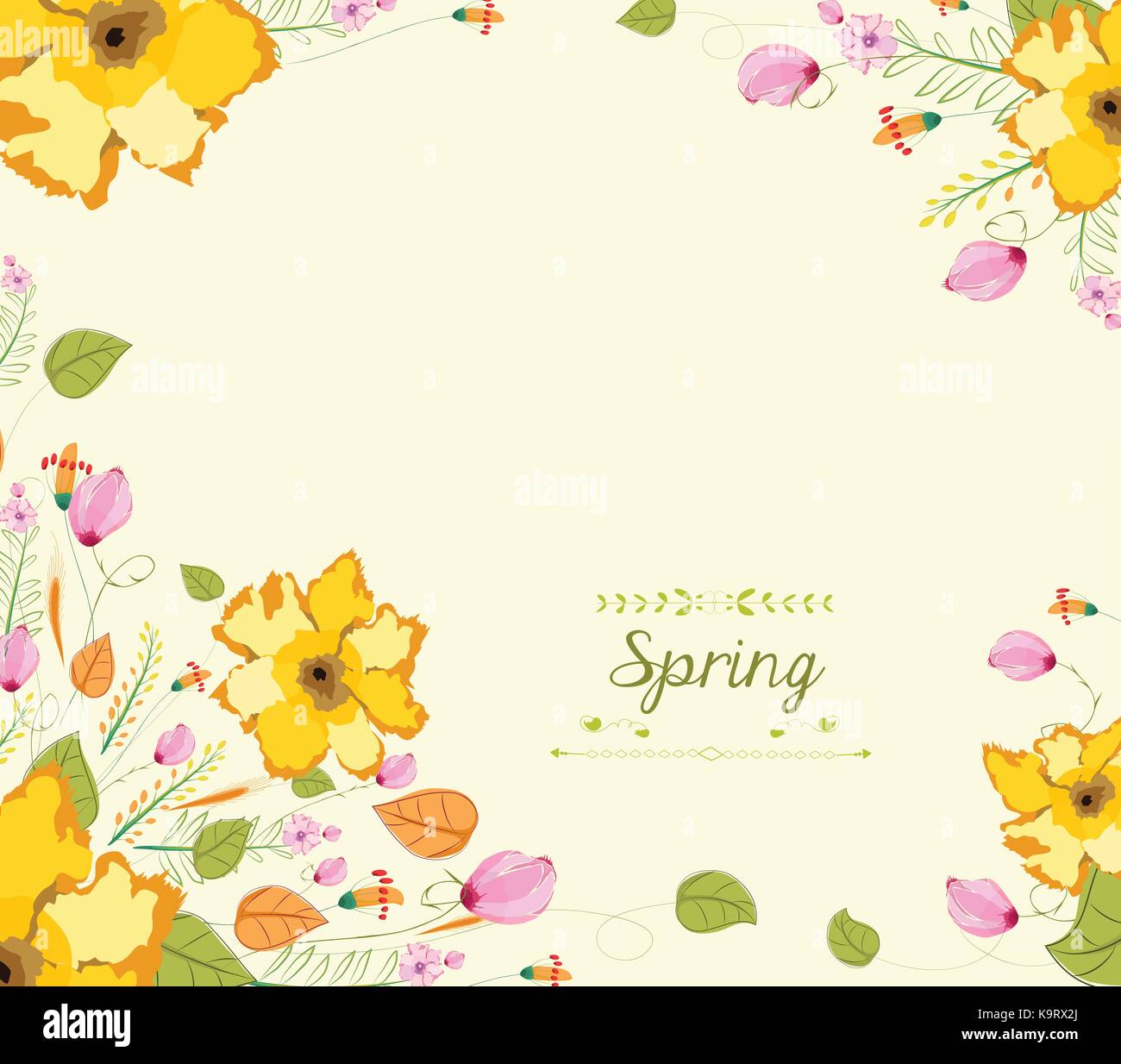 Floral background, spring theme, greeting card Stock Vector Image & Art