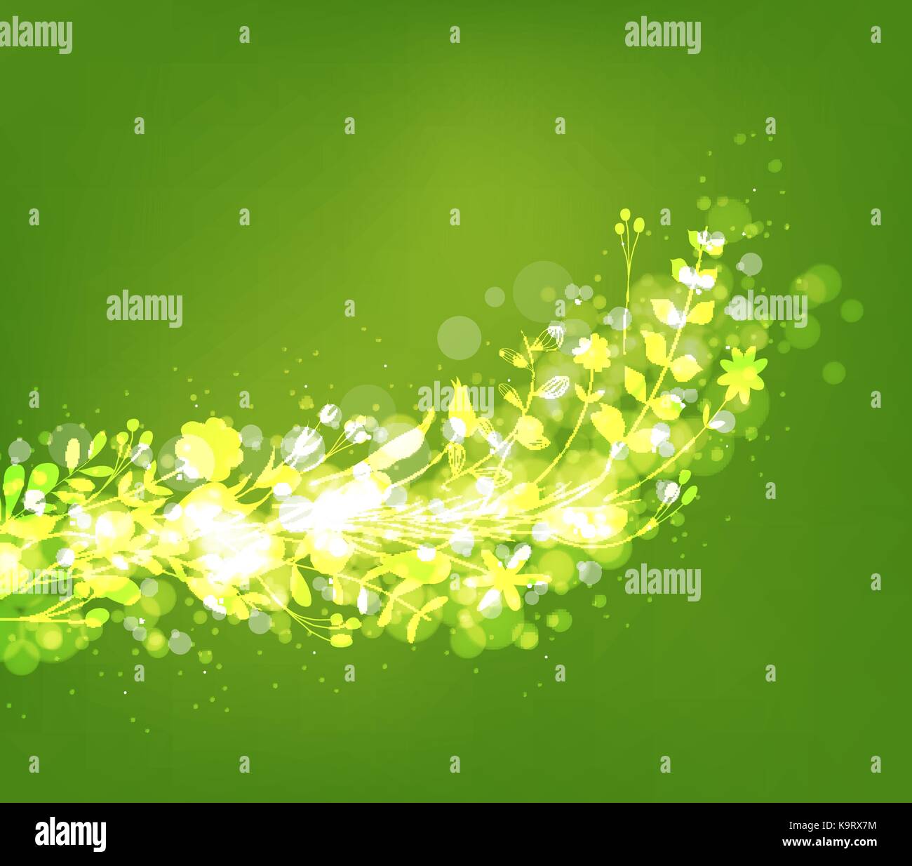 spring branch with fresh green leaves Stock Vector Image & Art - Alamy