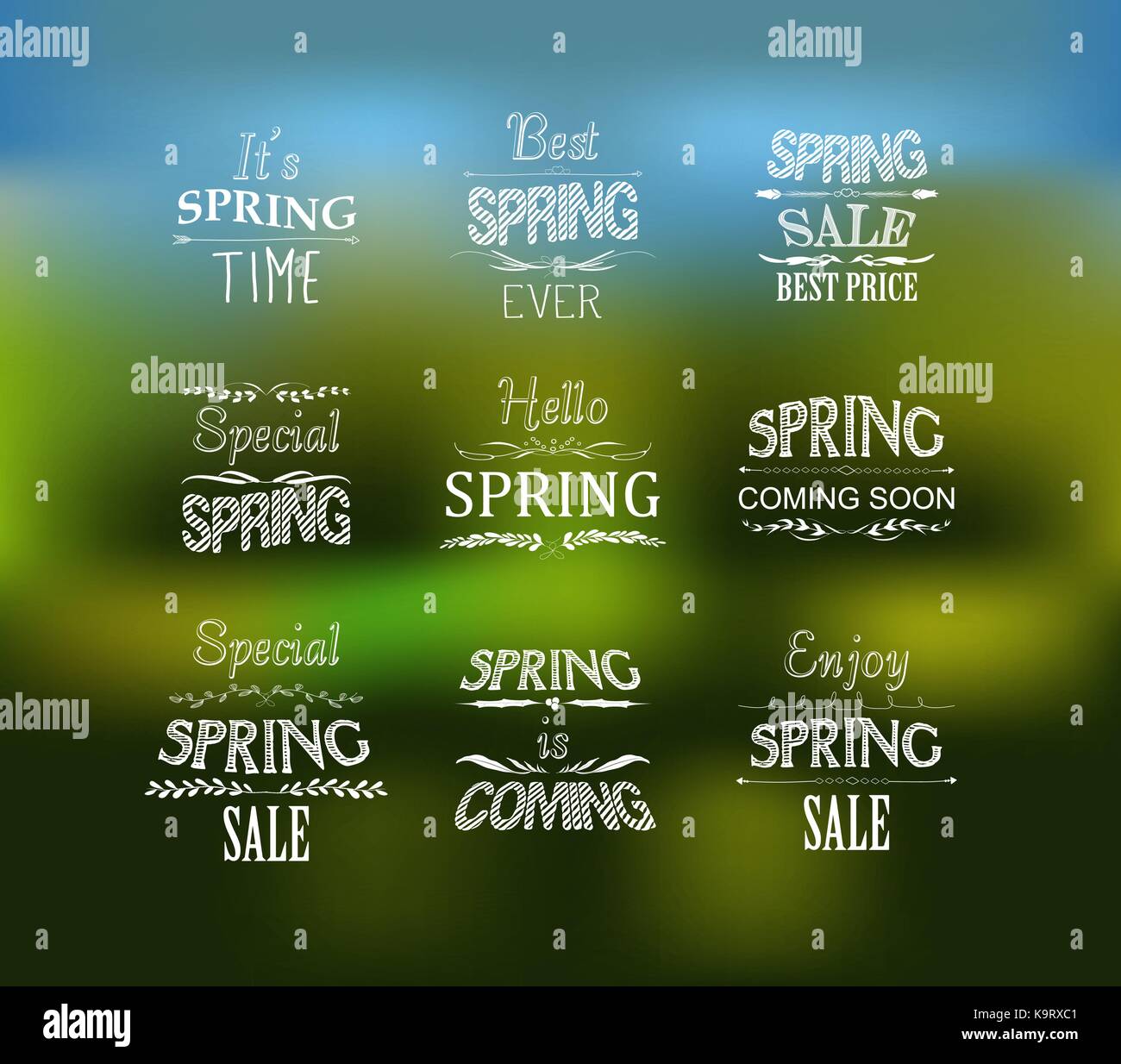 Spring Typography Poster Spring Typographic Design Set Stock Vector Image & Art - Alamy