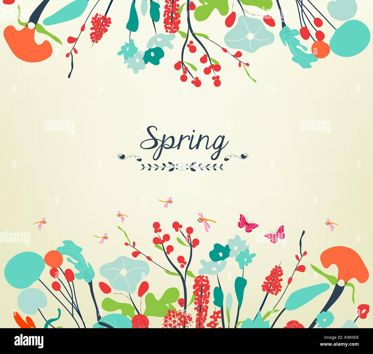 Blossom into spring vintage Stock Vector Image & Art - Alamy