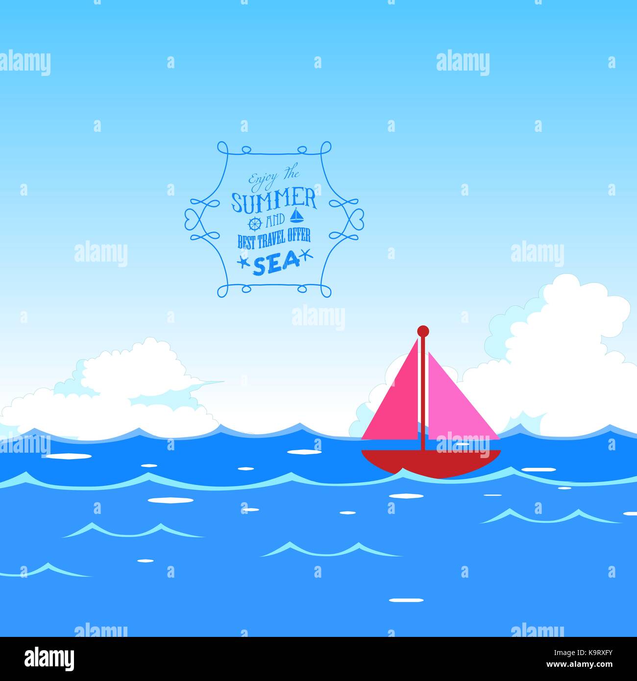 summer with ocean Stock Vector Image & Art - Alamy