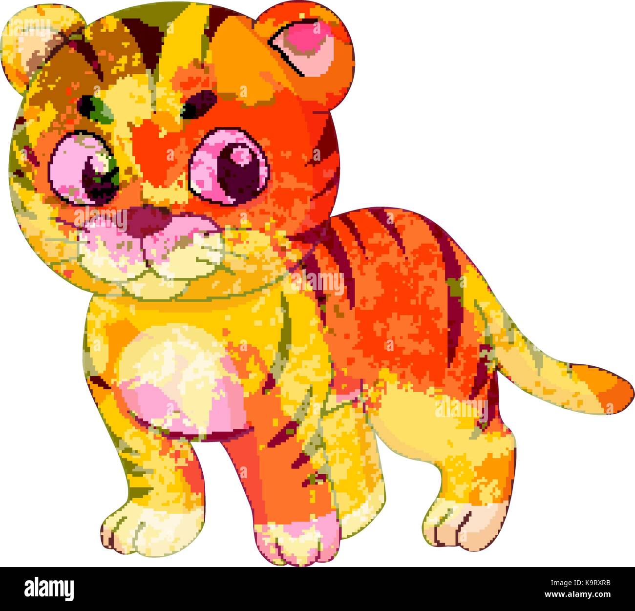 watercolor tiger colorful isolated on white background Stock Vector ...
