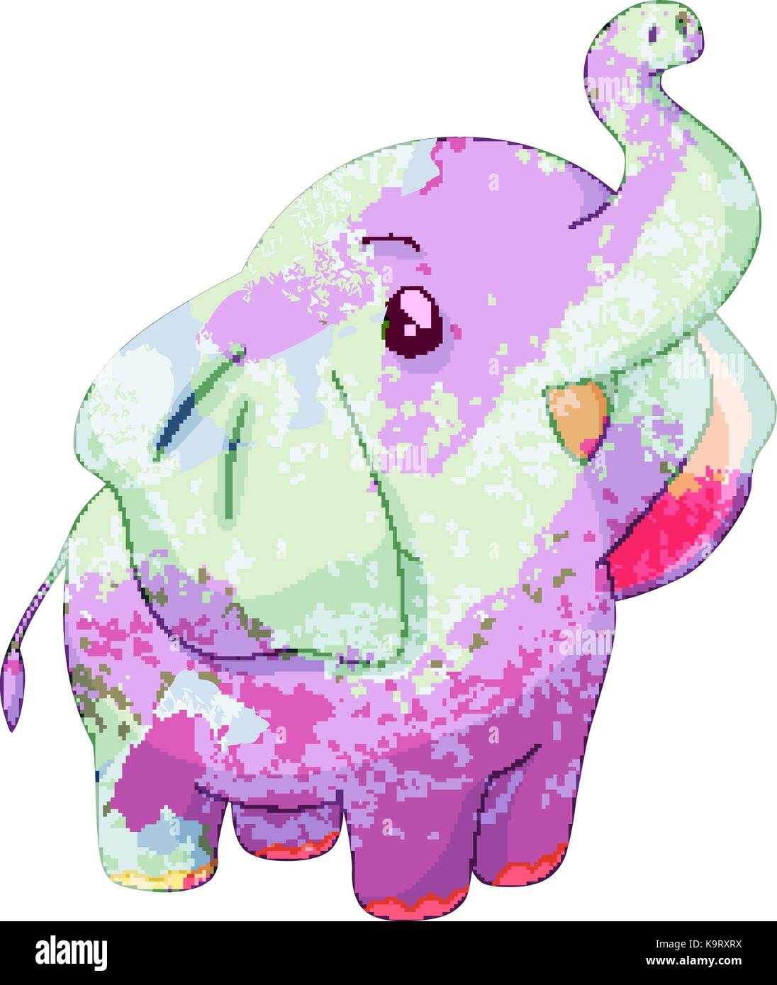 watercolor elephant isolated on white background Stock Vector Image ...
