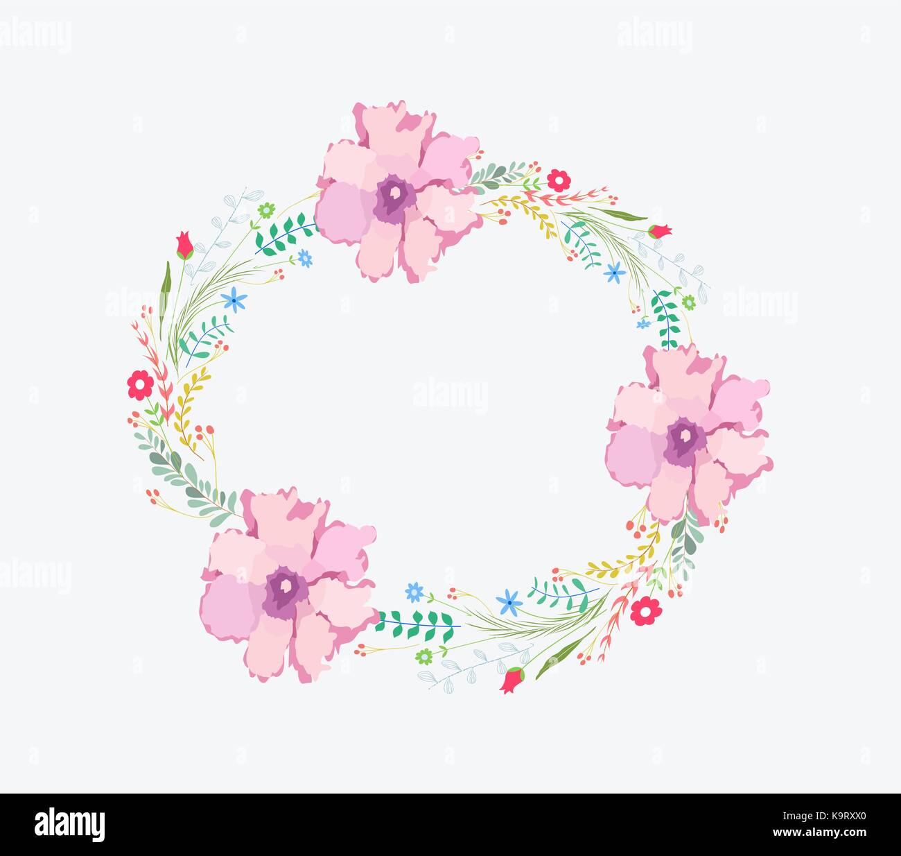 Watercolor flowers frame template Stock Vector Image & Art - Alamy