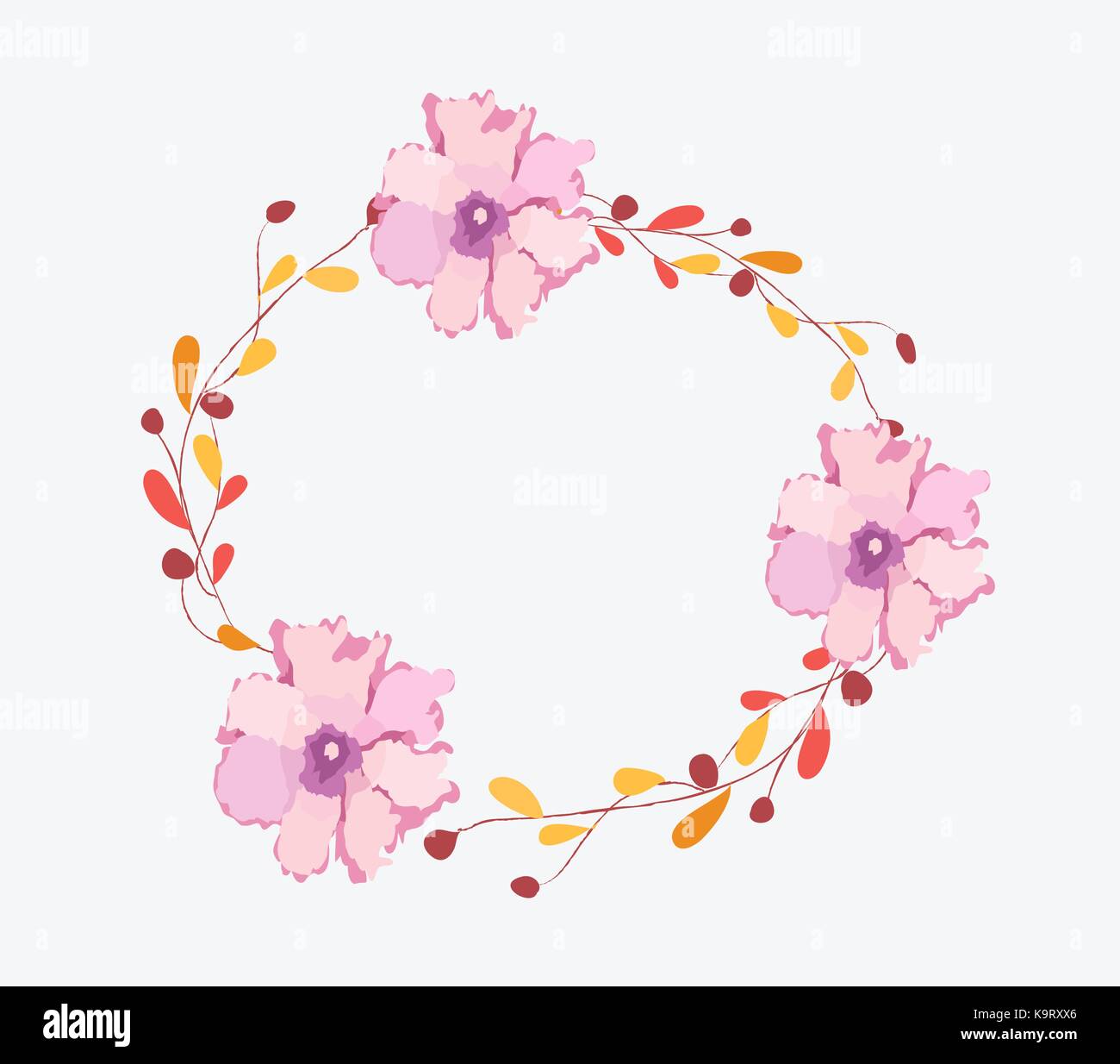 Watercolor flowers frame template Stock Vector Image & Art - Alamy