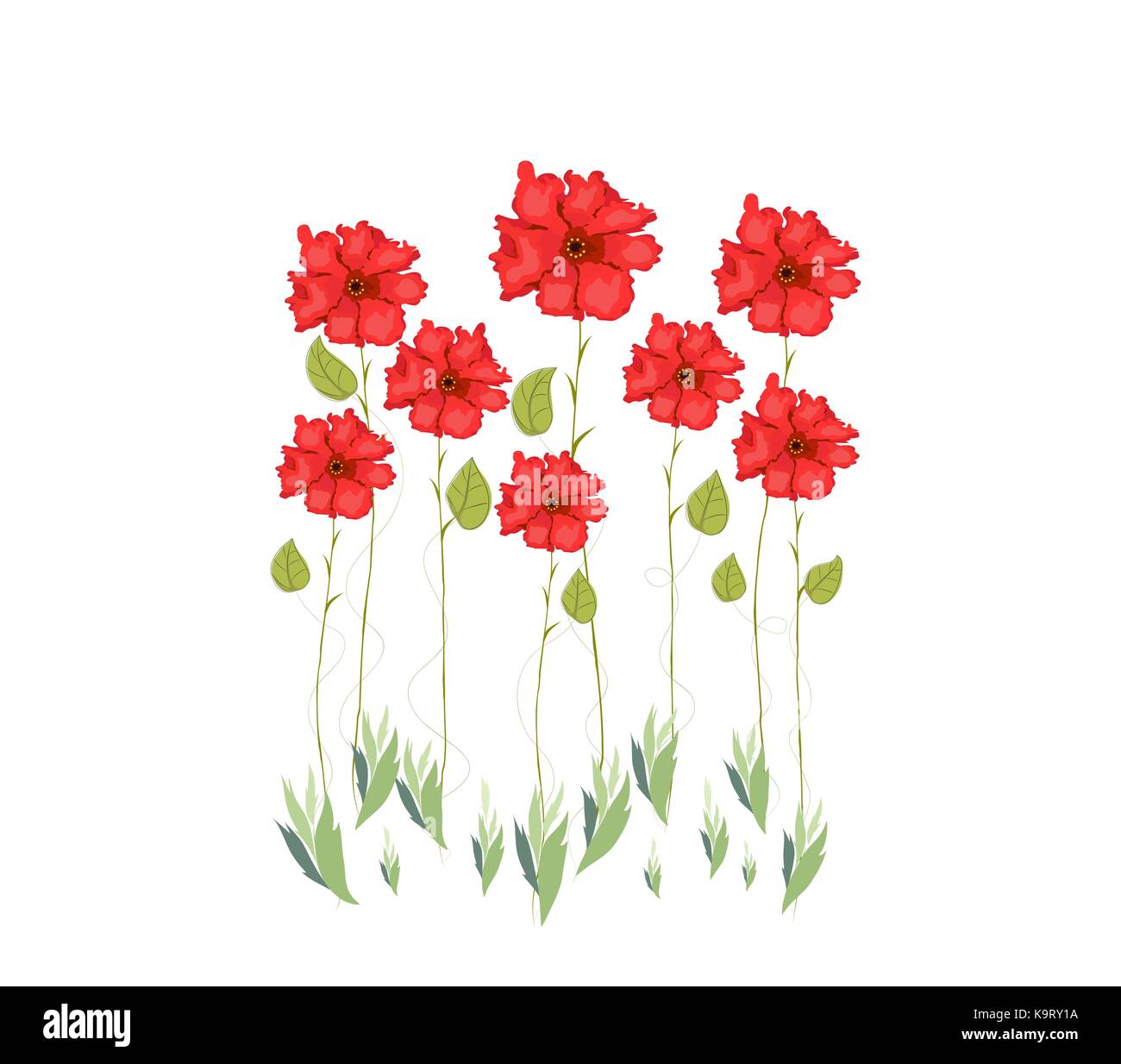 Red Flowers Watercolor Stock Vector Image Art Alamy Red Flowers Watercolor Stock Vector Image Art Alamy