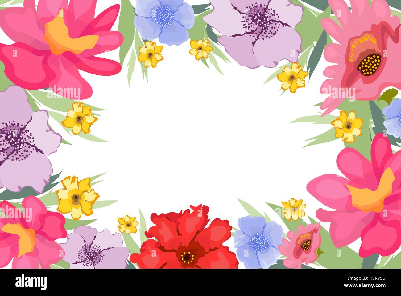 Avonlea Watercolor Flowers Background Stock Vector Image Art Alamy