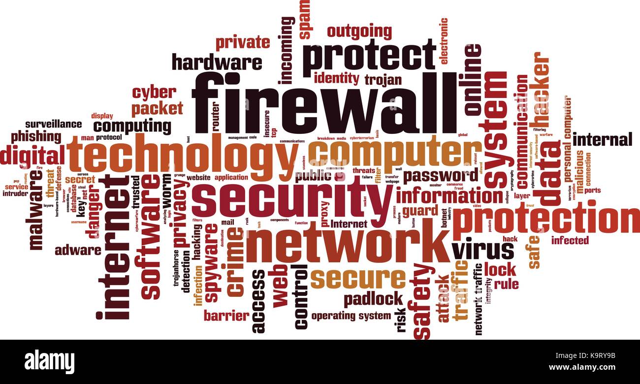 Firewall word cloud concept. Vector illustration Stock Vector Image ...