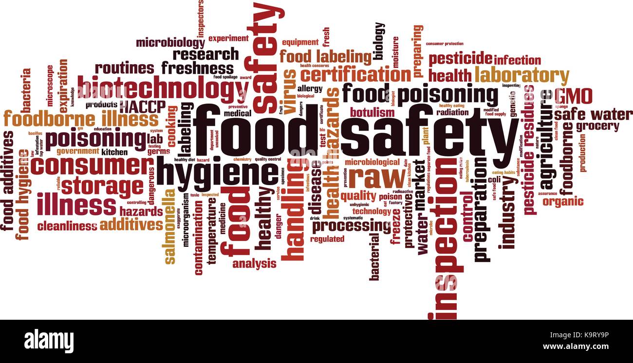 Food safety word cloud concept. Vector illustration Stock Vector