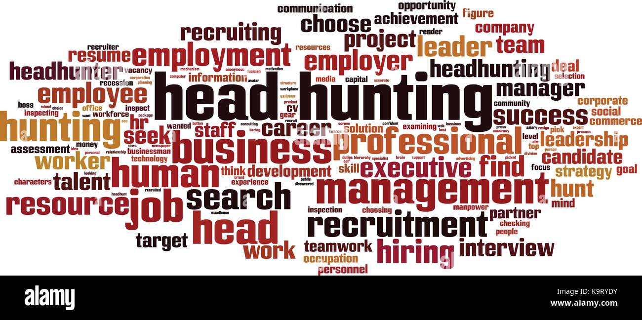 Head hunting word cloud concept. Vector illustration Stock Vector Image