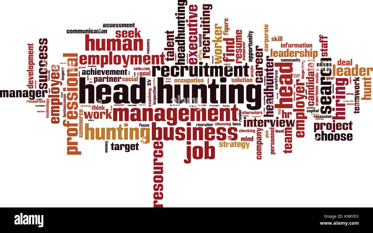 Head hunting word cloud concept. Vector illustration Stock Vector Image