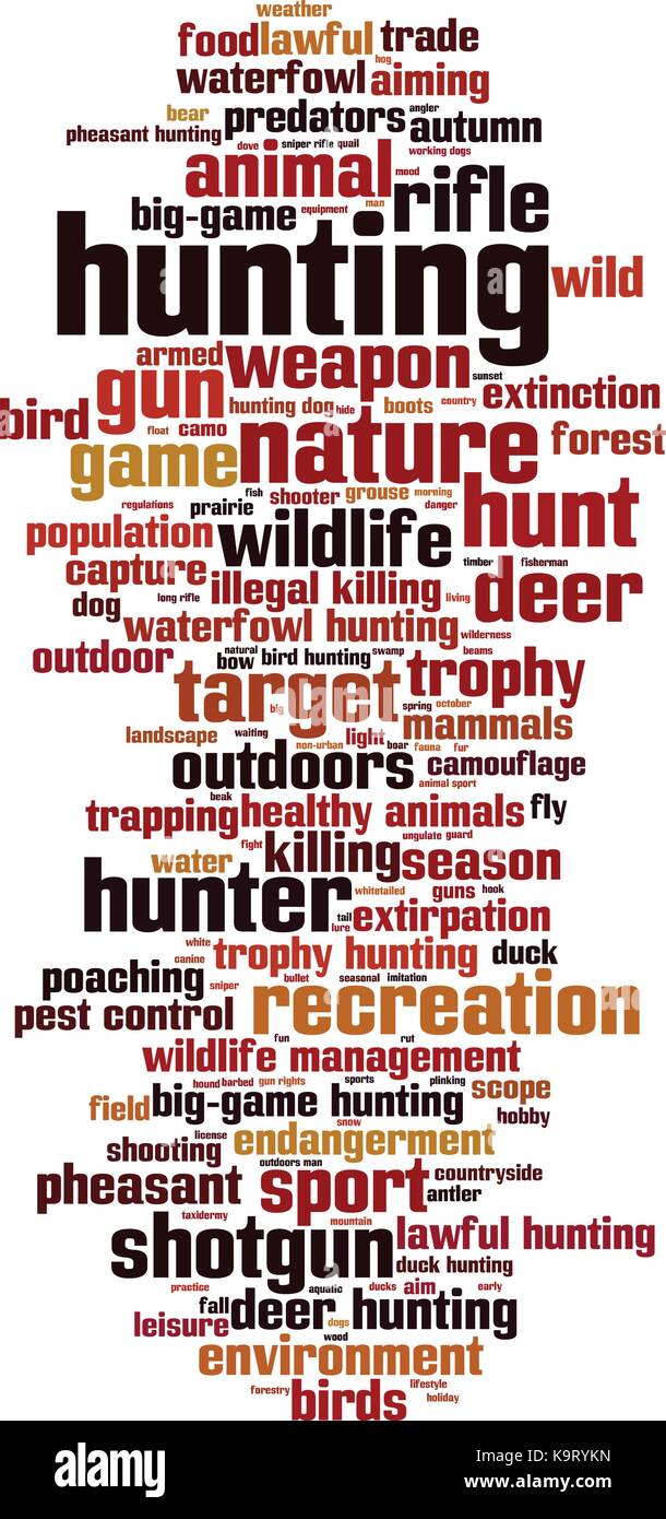 Hunting word cloud concept. Vector illustration Stock Vector Image