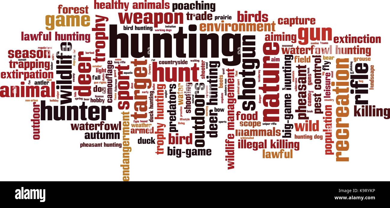 Hunting word cloud concept. Vector illustration Stock Vector Image