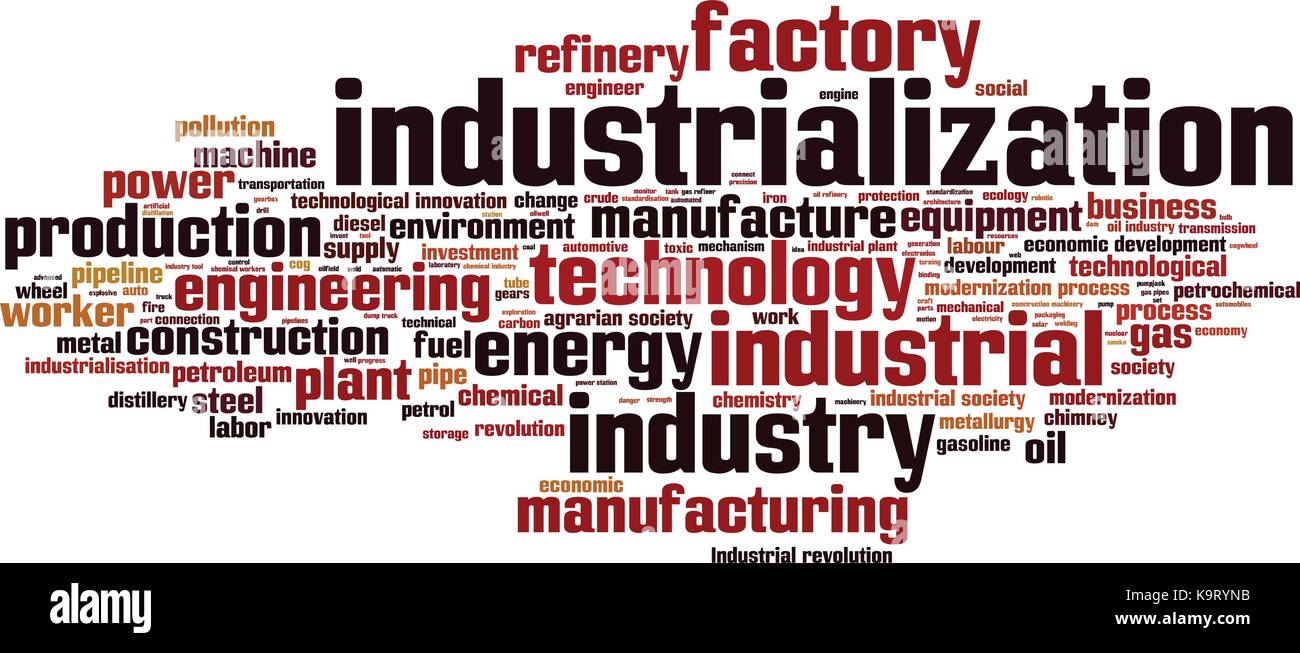 Industrialization word cloud concept. Vector illustration Stock Vector