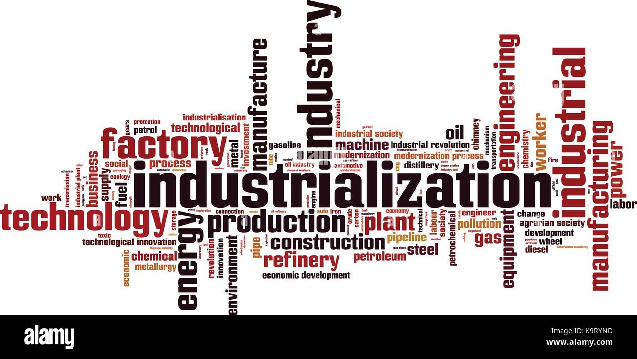 Industrialization word cloud concept. Vector illustration Stock Vector