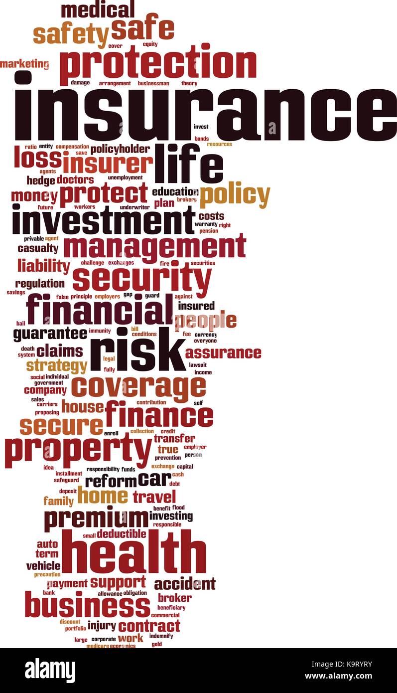 Insurance word cloud concept. Vector illustration Stock Vector Image