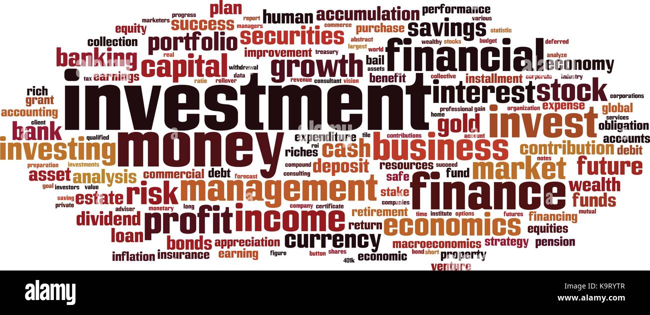 Investment word cloud concept. Vector illustration Stock Vector
