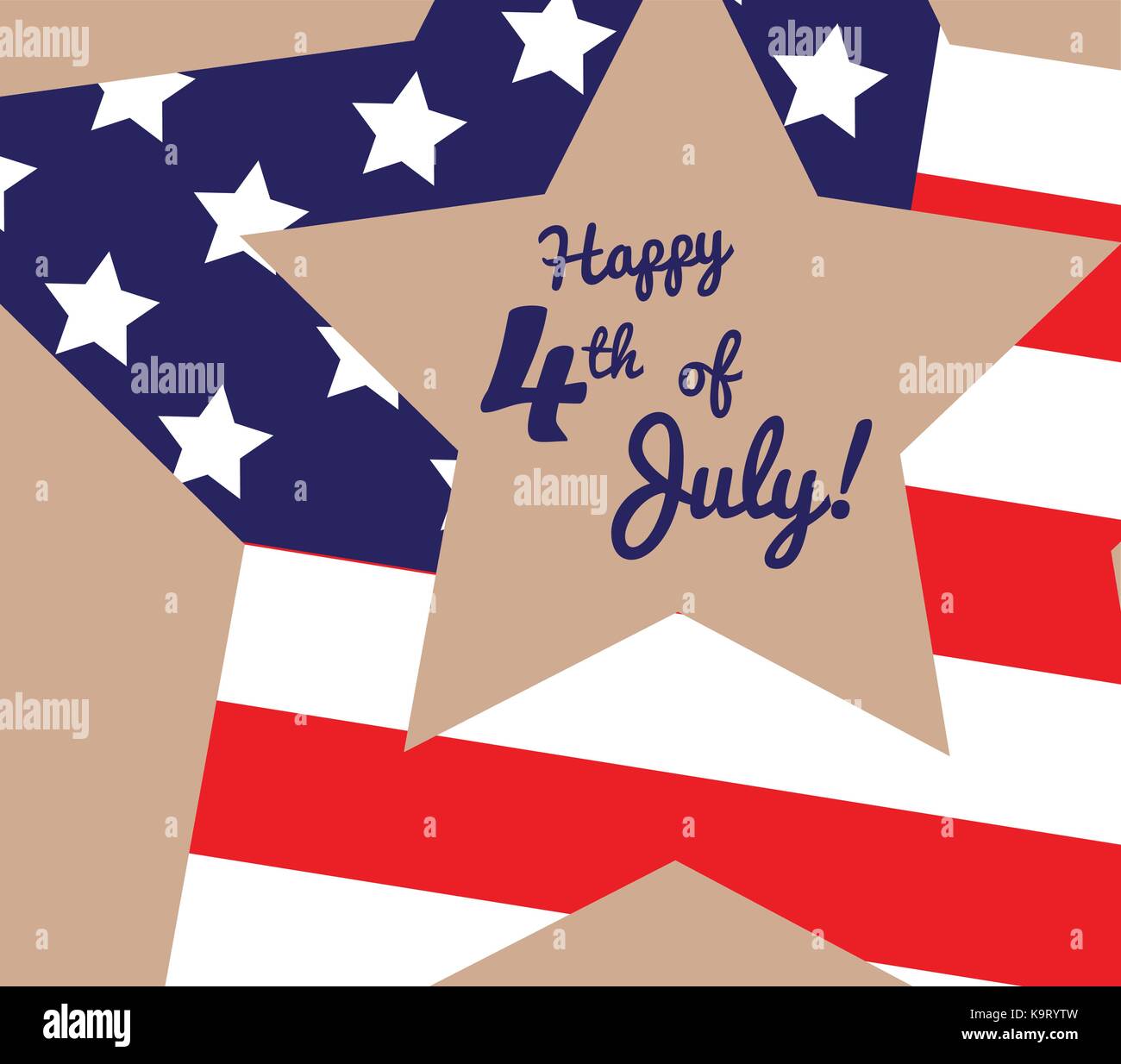 Funny card Happy 4th of July. Feast day of American Independence. Retro  card with congratulations Stock Vector Image & Art - Alamy