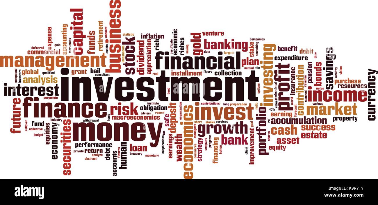 Investment word cloud concept. Vector illustration Stock Vector