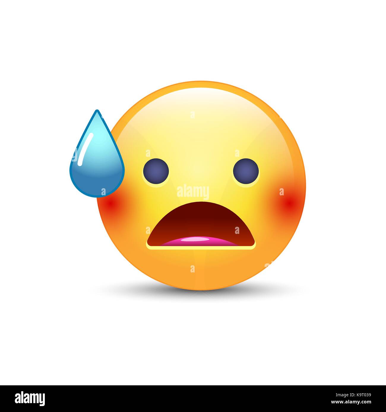 Scared face with Open Mouth and Cold Sweat. Frightened emoticon mood.  Funky, afraid smile icons for applications and chat Stock Vector Image &  Art - Alamy