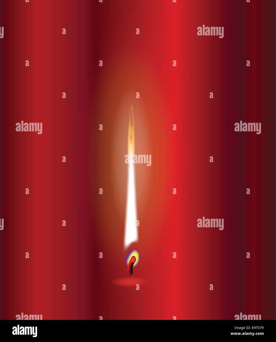 A candle flame flickering against a red background Stock Vector Image