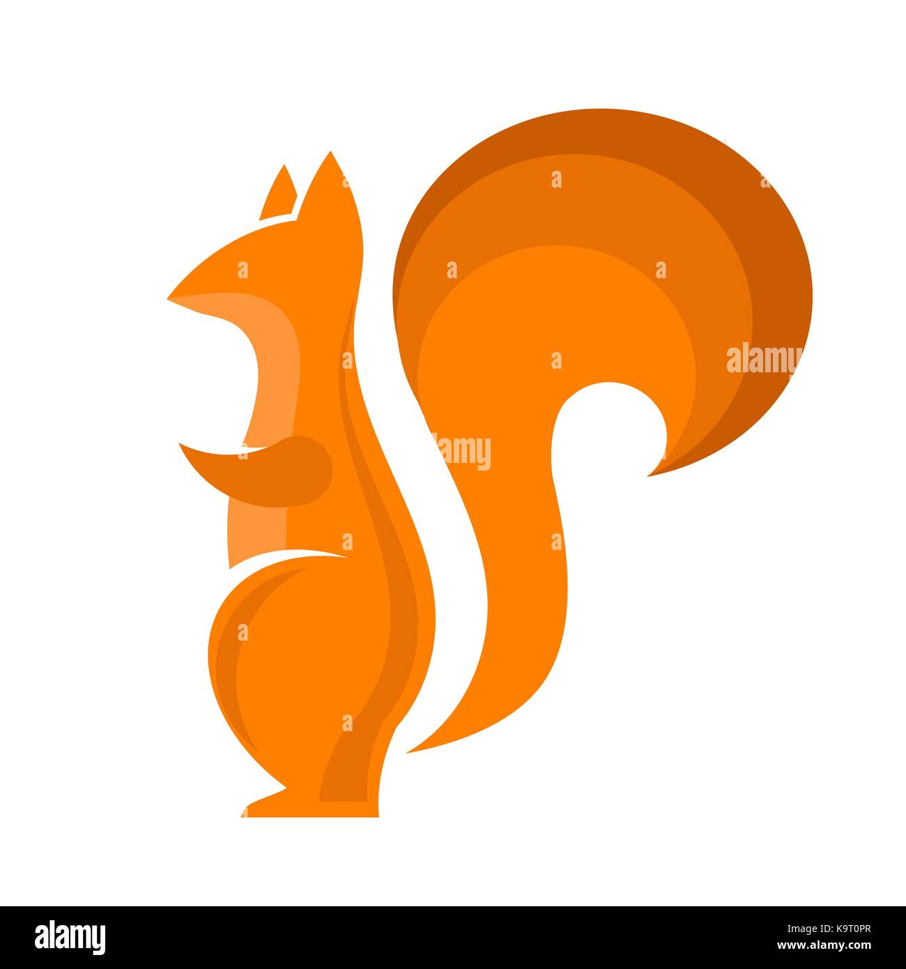 Orange Squirrel Icon Isolared Stock Vector