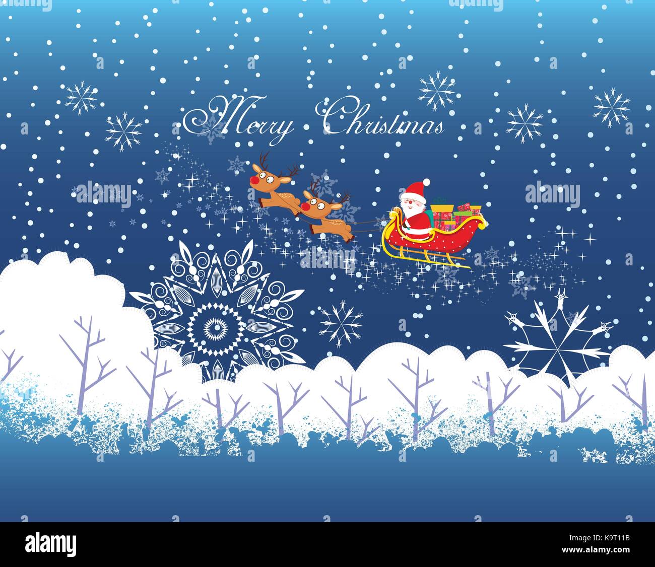 Christmas Card with Santa Claus Stock Vector