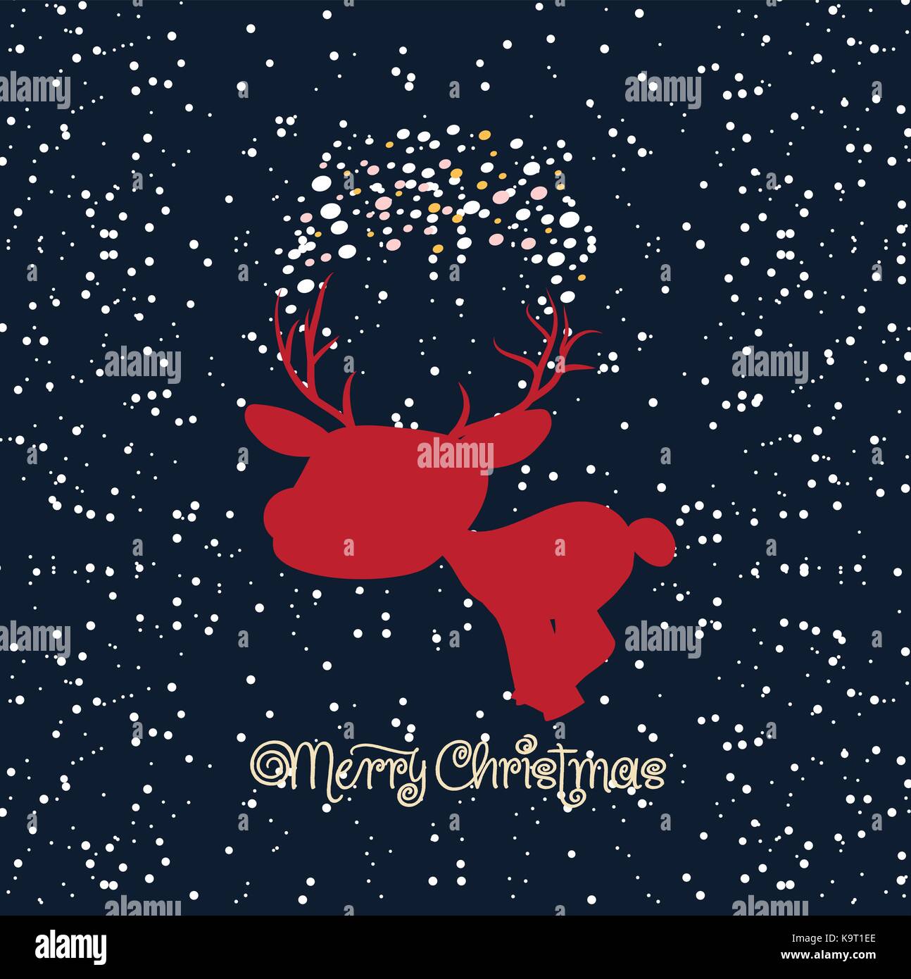 Merry christmas card with deer Stock Vector Image & Art - Alamy