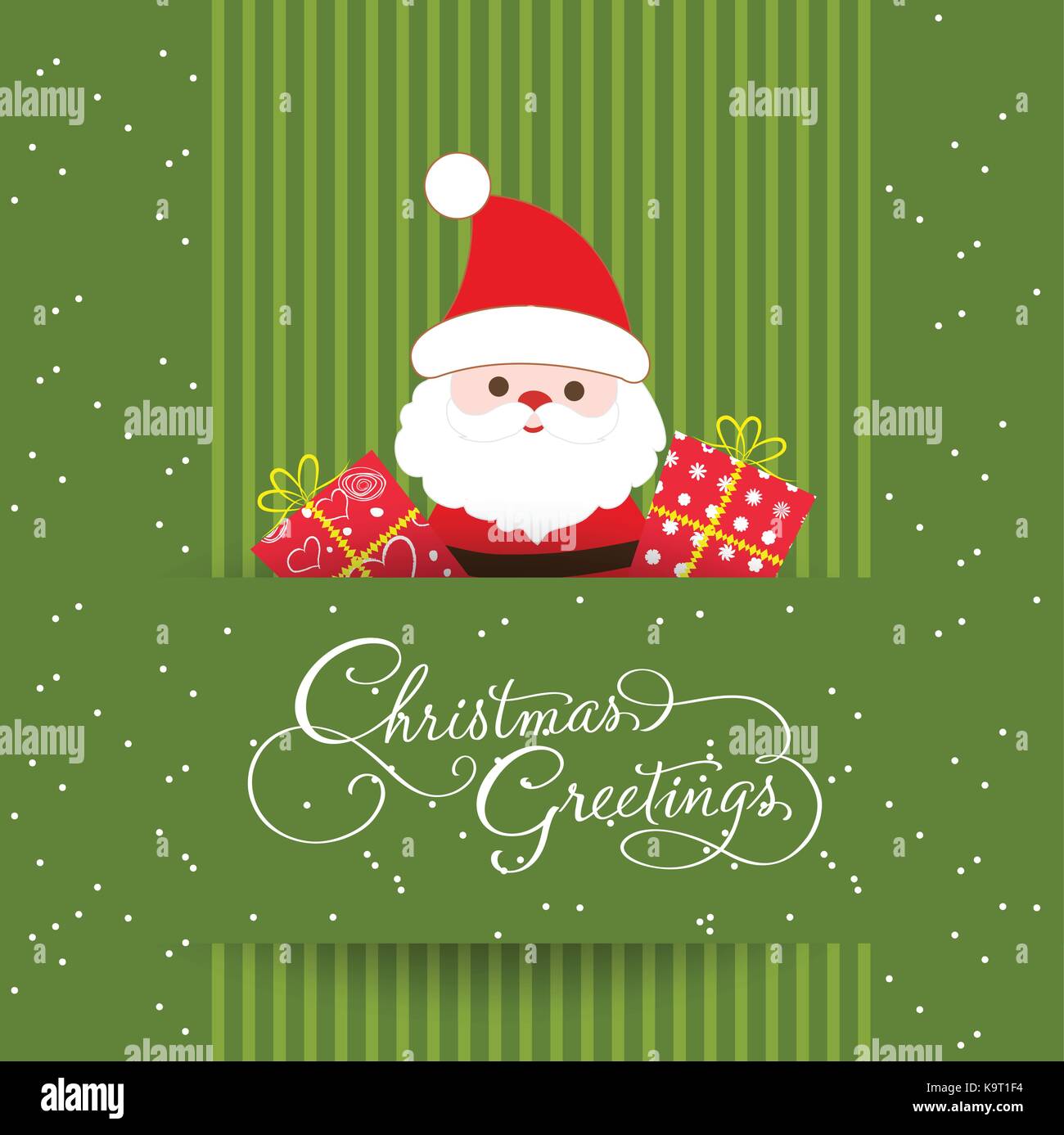 Merry christmas card with santaclaus and gift Stock Vector Image & Art ...