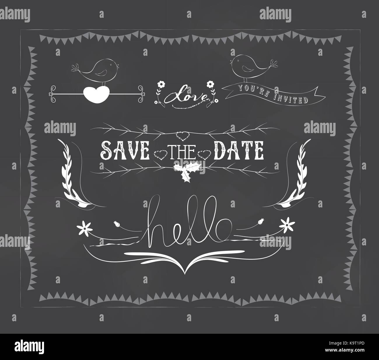 chalkboard wedding graphic set Stock Vector Image & Art - Alamy
