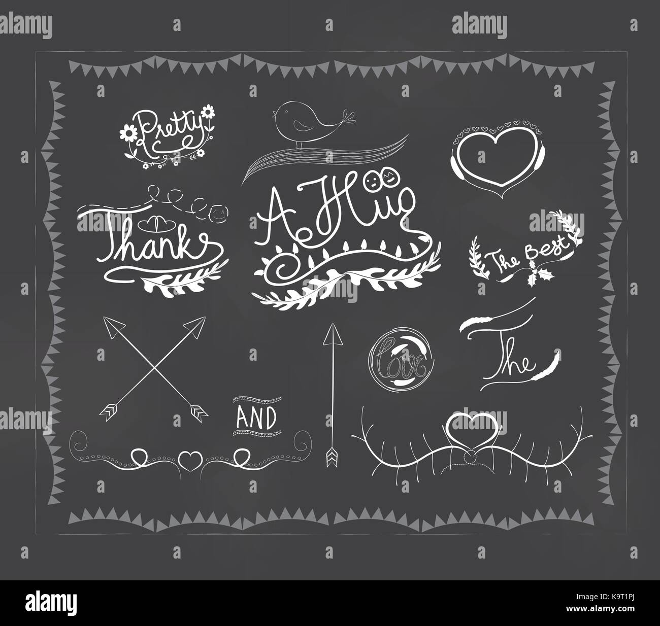 chalkboard doodle frame Stock Vector Image & Art - Alamy