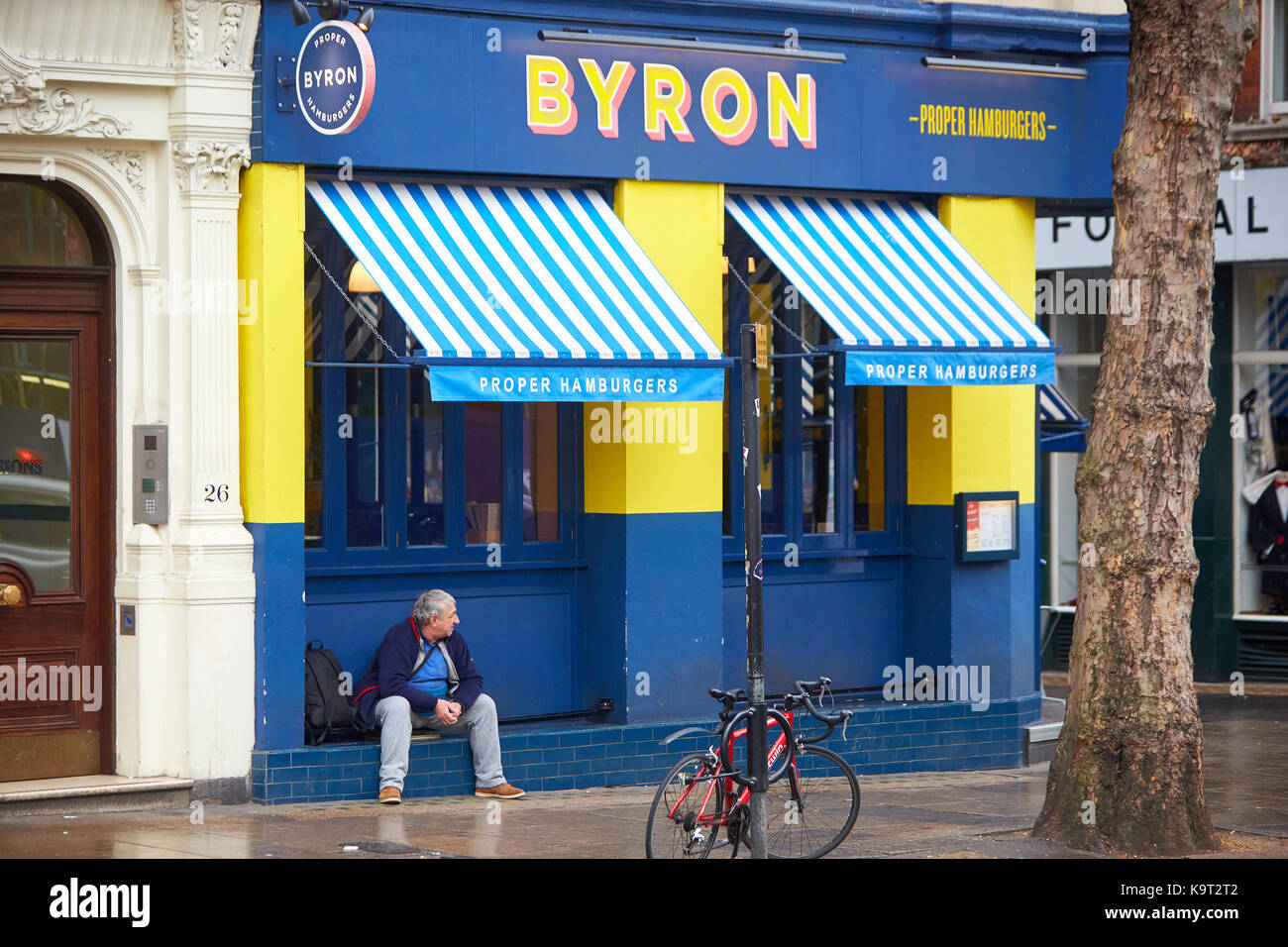 General view of a Byron Burger restaurant in central London Stock Photo