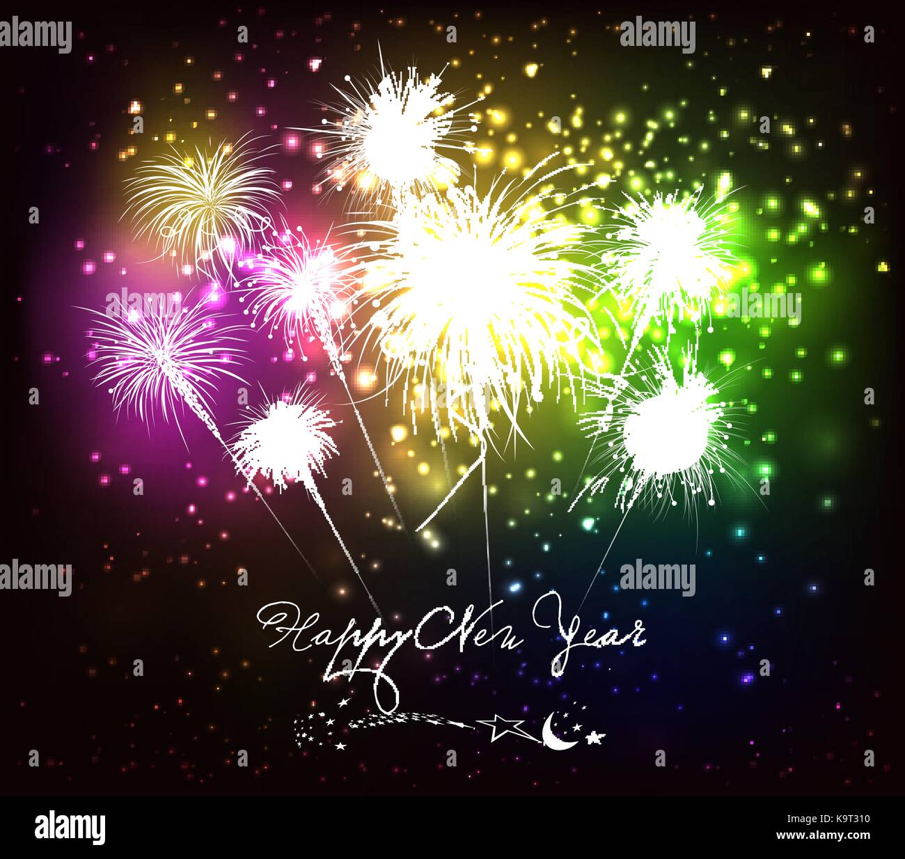 happy new year fireworks background Stock Vector Image & Art - Alamy