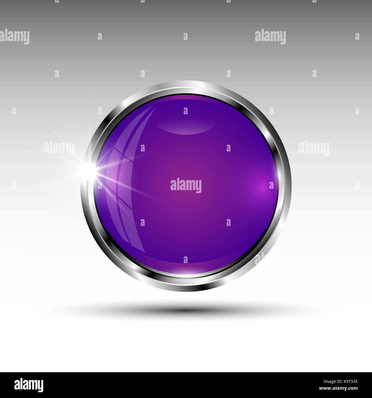 The vector isolated round button in a metal frame Stock Vector Image ...