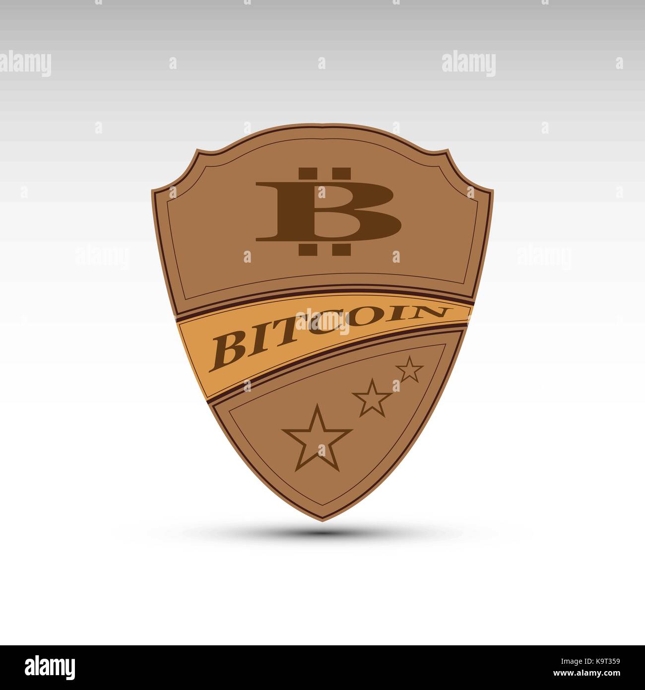 The vector shield with bitcoin symbol.Flat design Stock Vector Image ...