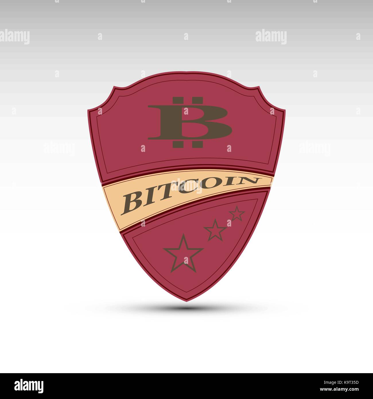 The vector shield with bitcoin symbol.Flat design Stock Vector Image ...