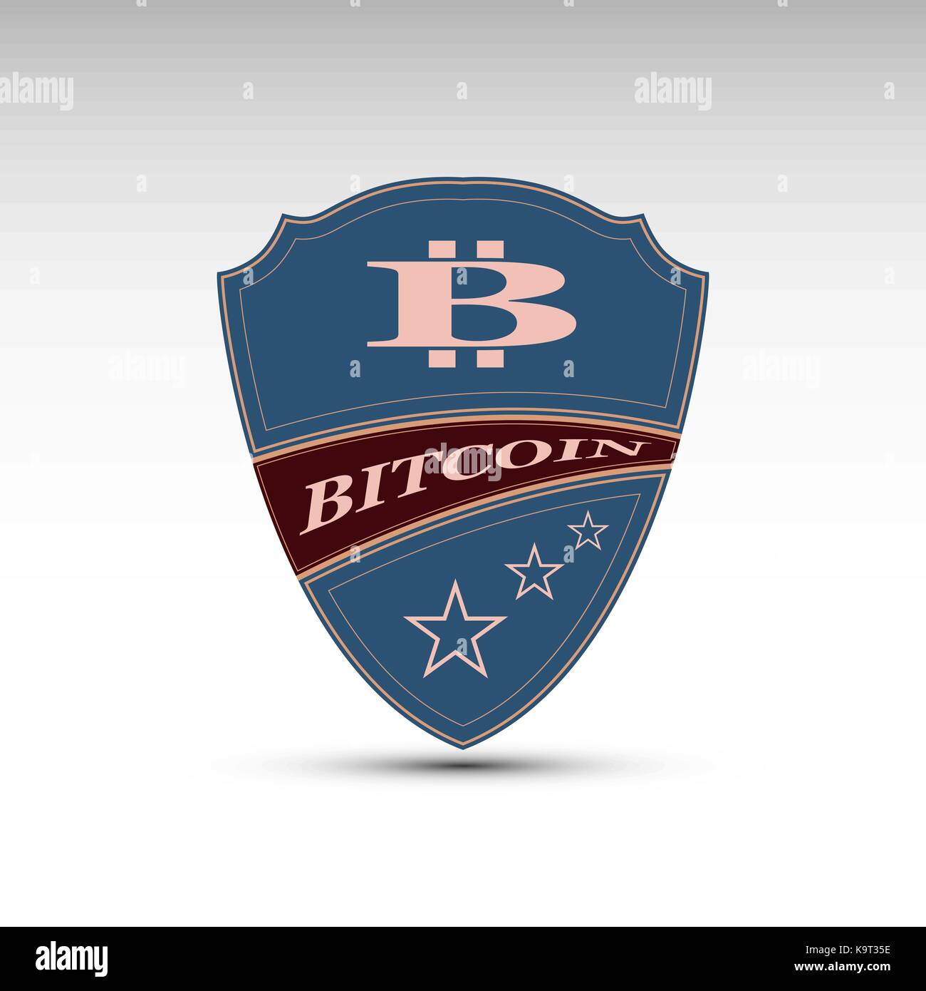 The vector shield with bitcoin symbol.Flat design Stock Vector Image ...