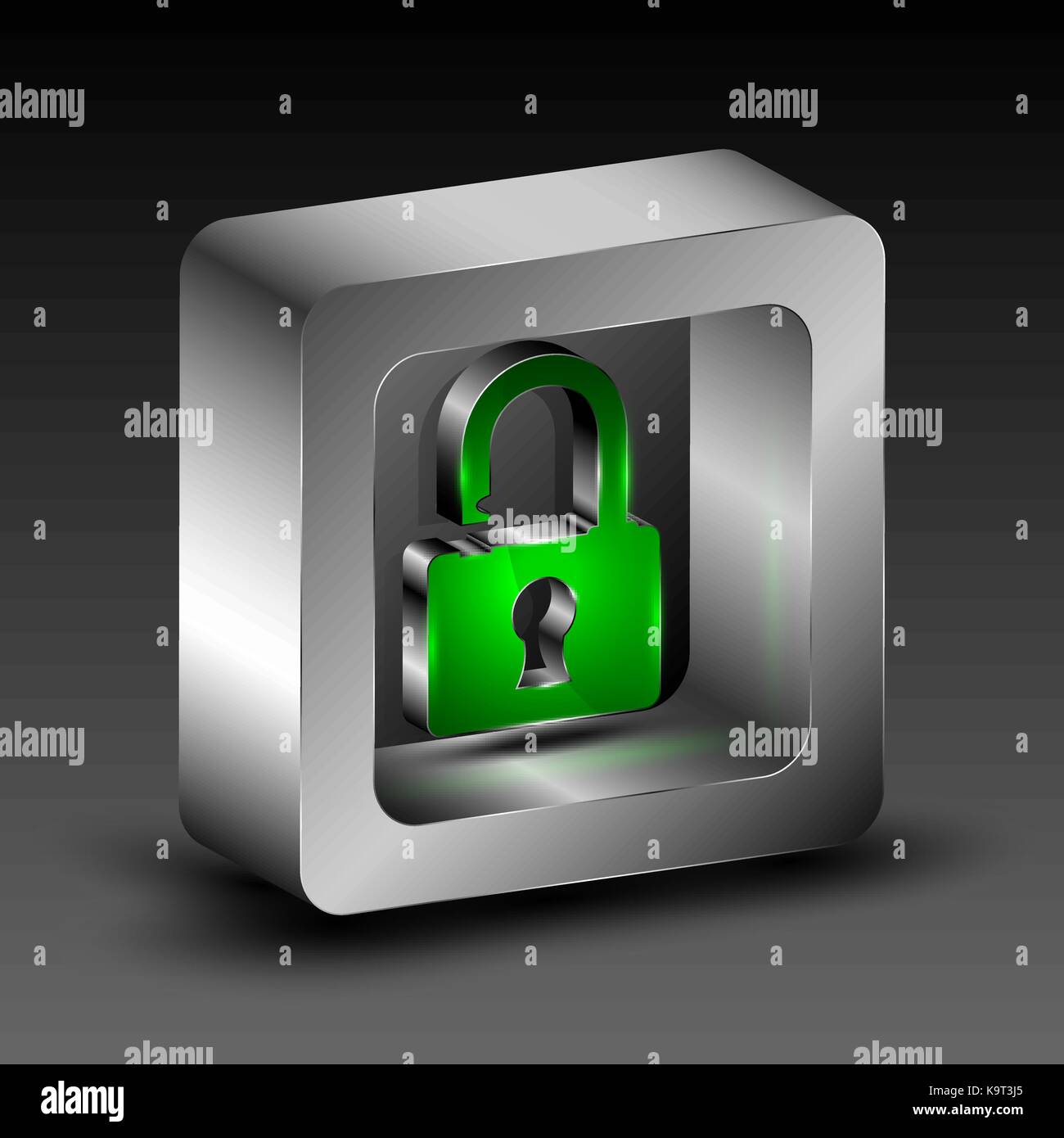 The vector 3d illustration with isometric padlock symbol Stock Vector ...