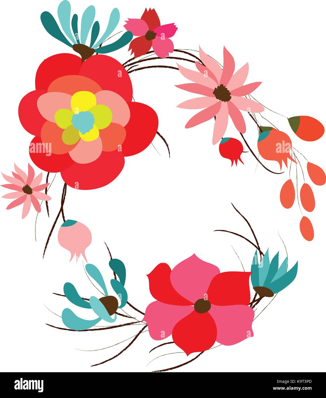 background with flowers in retro style Stock Vector Image & Art - Alamy