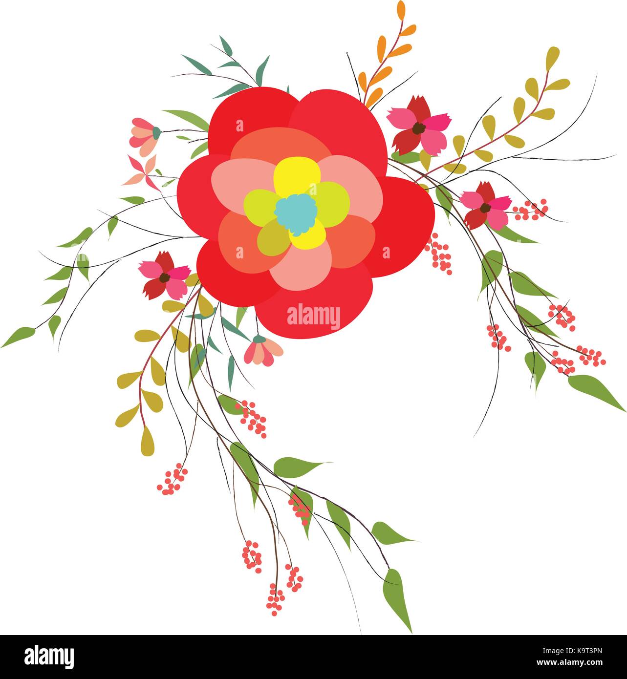 background with flowers in retro style Stock Vector Image & Art - Alamy