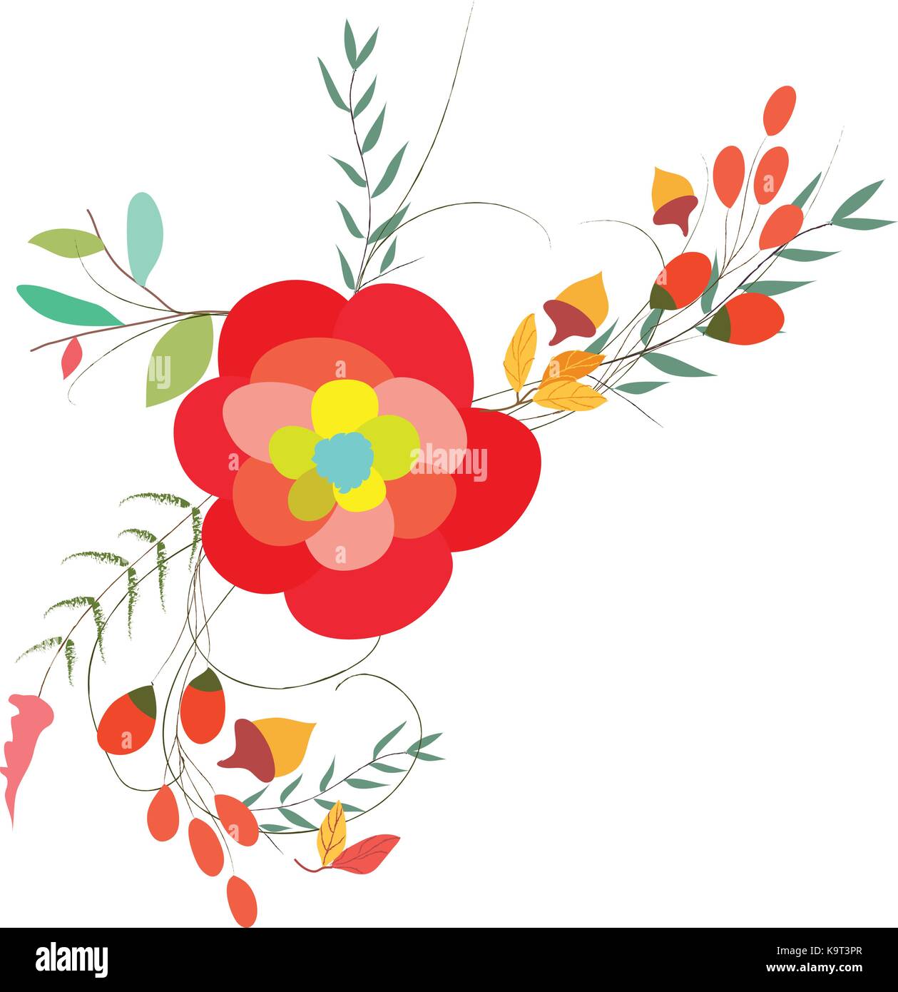 background with flowers in retro style Stock Vector Image & Art - Alamy