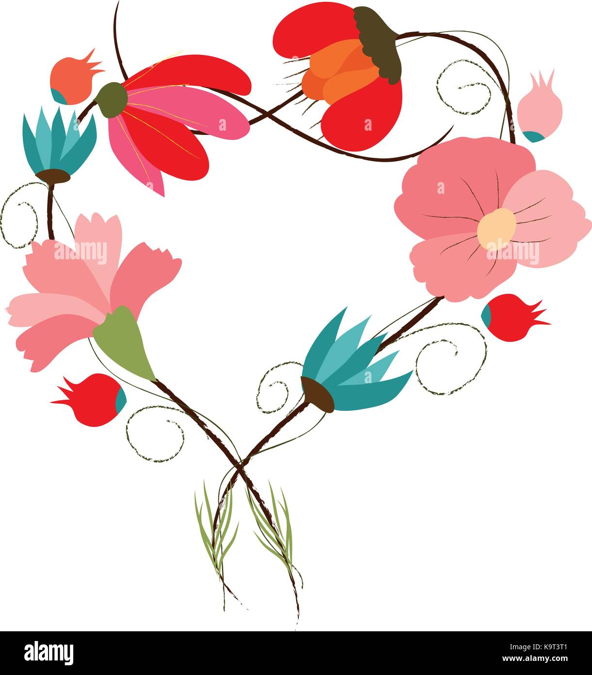 background with flowers in retro style Stock Vector Image & Art - Alamy