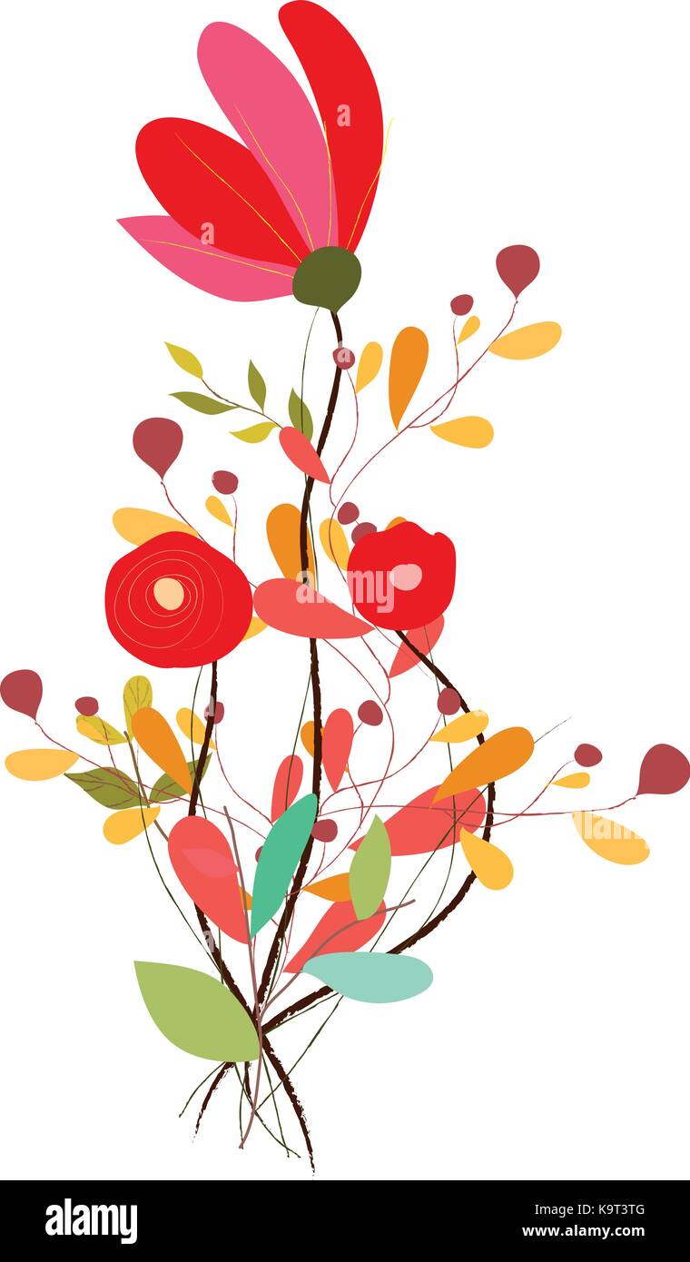 background with flowers in retro style Stock Vector Image & Art - Alamy