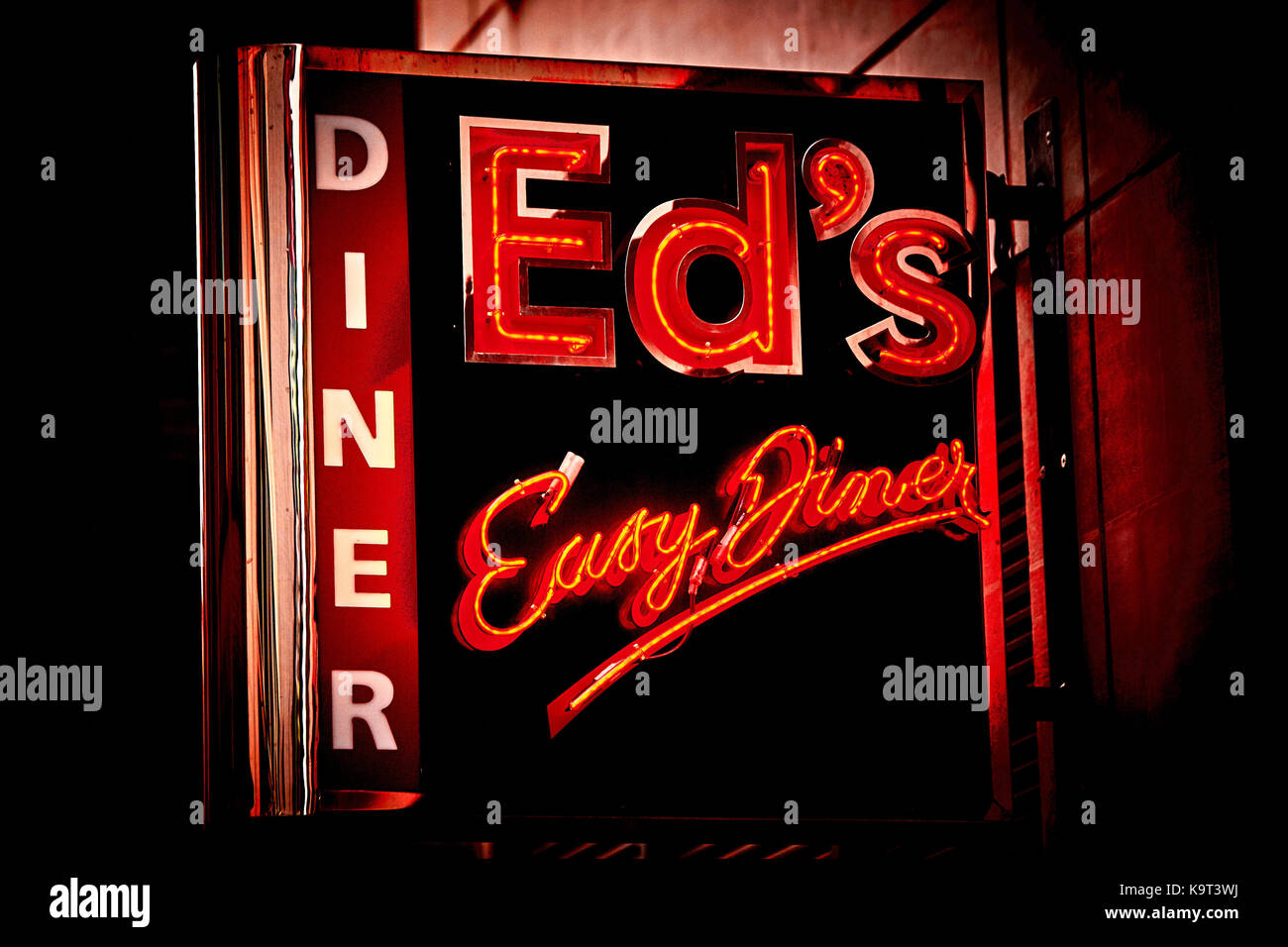 Neon sign outside Ed's Easy Diner Stock Photo Alamy