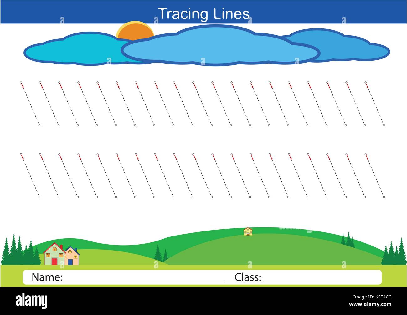 pencil control, Working pages for children, tracing lines, finemotor