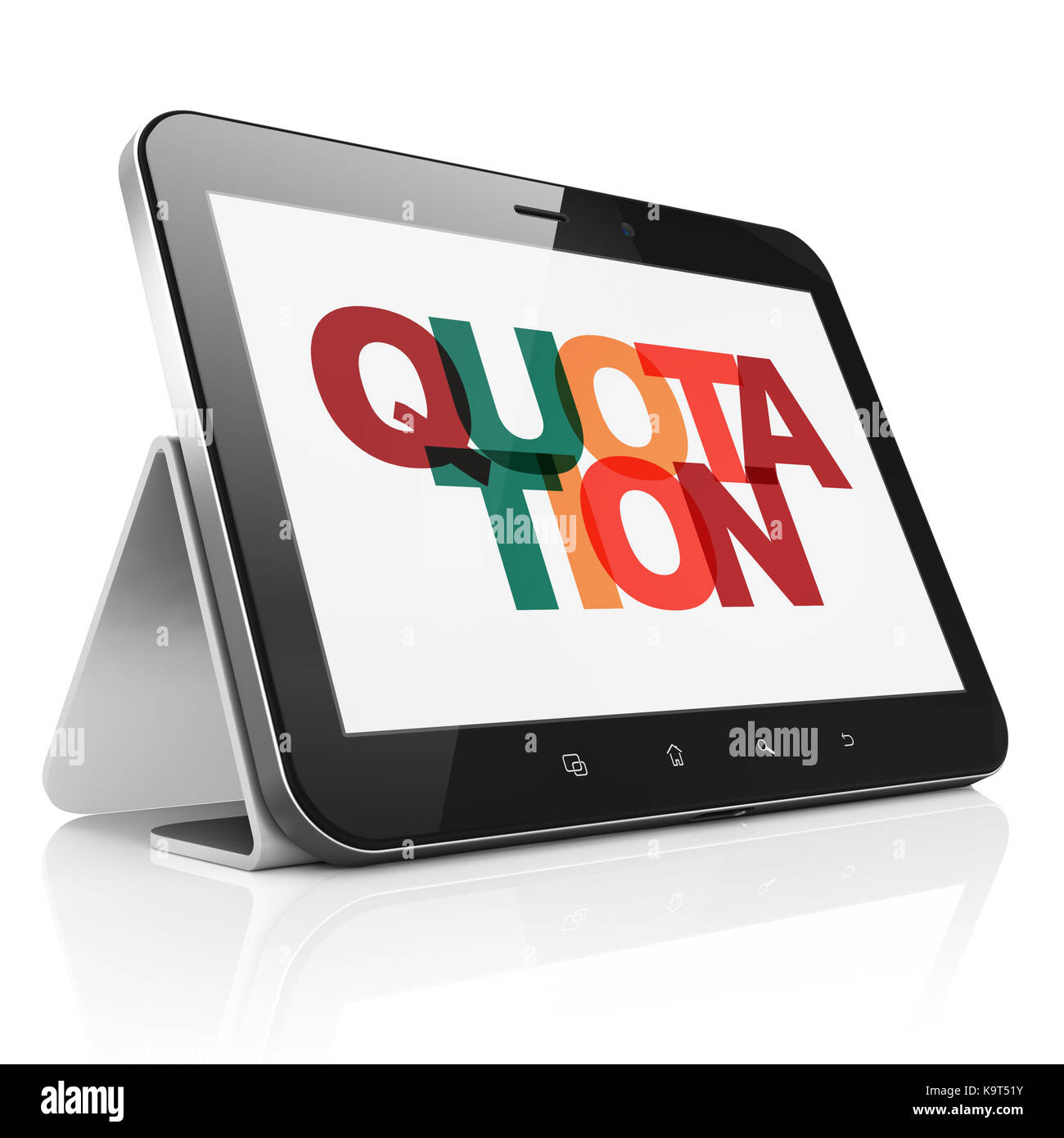 Quotation Device Currency concept: Tablet Computer with Quotation on display Stock Photo ...
