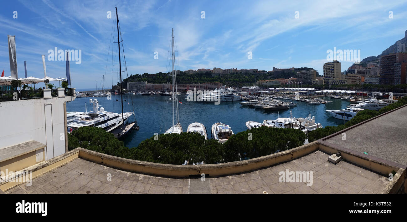 Luxurious yachts in Port Hercule, Monaco Stock Photo